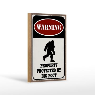 Holzschild Spruch 12x18 cm Warning property protected by Dekoration