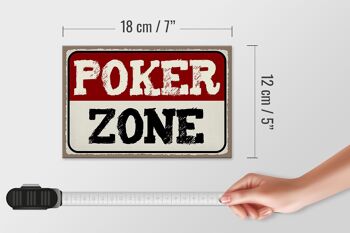 Panneau en bois disant 18x12 cm Décoration cadeau Poker Zone 4