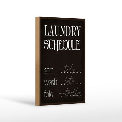 Letrero de madera que dice 12x18 cm horario de lavandería ordenar decoración de lavado de ropa