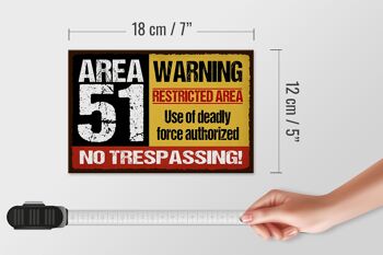 Panneau en bois indiquant 18x12 cm zone 51 avertissement limite la décoration de la zone 4