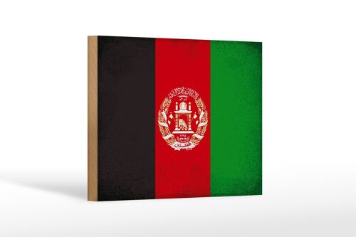 Holzschild Flagge Afghanistan 18x12 cm Afghanistan Vintage Dekoration
