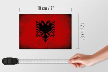 Panneau en bois drapeau Albanie 18x12 cm Drapeau Albanie décoration vintage 4