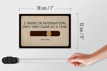 Panneau en bois disant 18x12cm je fume avec modération uniquement décoration de cigares 4