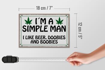 Panneau en bois disant 18x12cm je suis un homme simple comme une décoration de doobies de bière 4