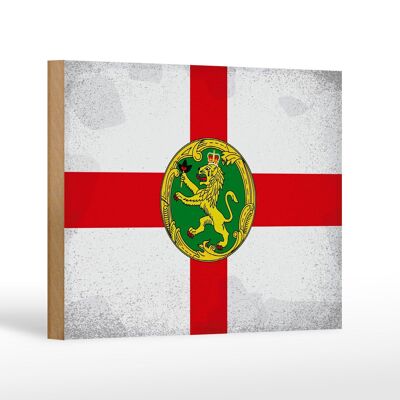 Cartello bandiera in legno Alderney 18x12 cm Bandiera Alderney decorazione vintage