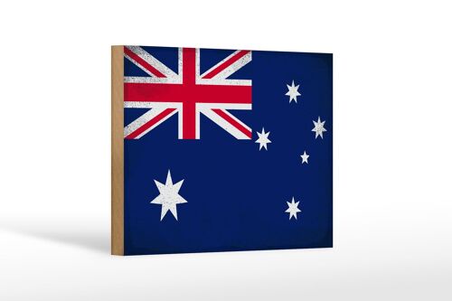 Holzschild Flagge Australien 18x12 cm Australia Vintage Dekoration