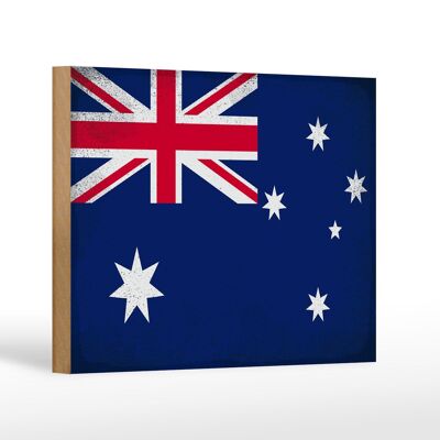 Holzschild Flagge Australien 18x12 cm Australia Vintage Dekoration