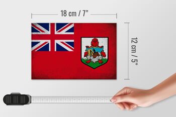 Panneau en bois drapeau des Bermudes 18x12 cm Drapeau des Bermudes décoration vintage 4