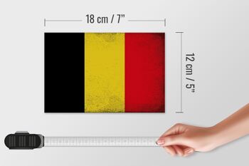 Panneau en bois drapeau Belgique 18x12 cm Drapeau de la Belgique décoration vintage 4