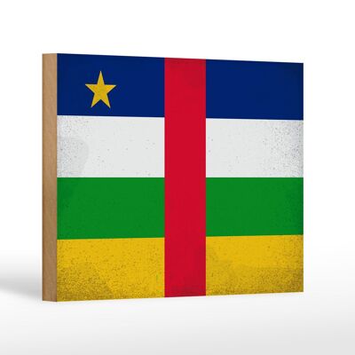 Panneau en bois drapeau République Centrafricaine 18x12 cm VI décoration