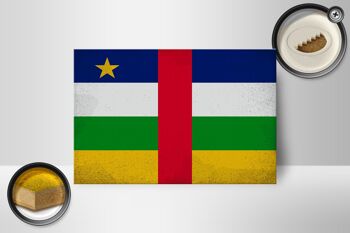 Panneau en bois drapeau République Centrafricaine 18x12 cm VI décoration 2
