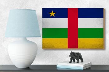 Panneau en bois drapeau République Centrafricaine 18x12 cm VI décoration 3