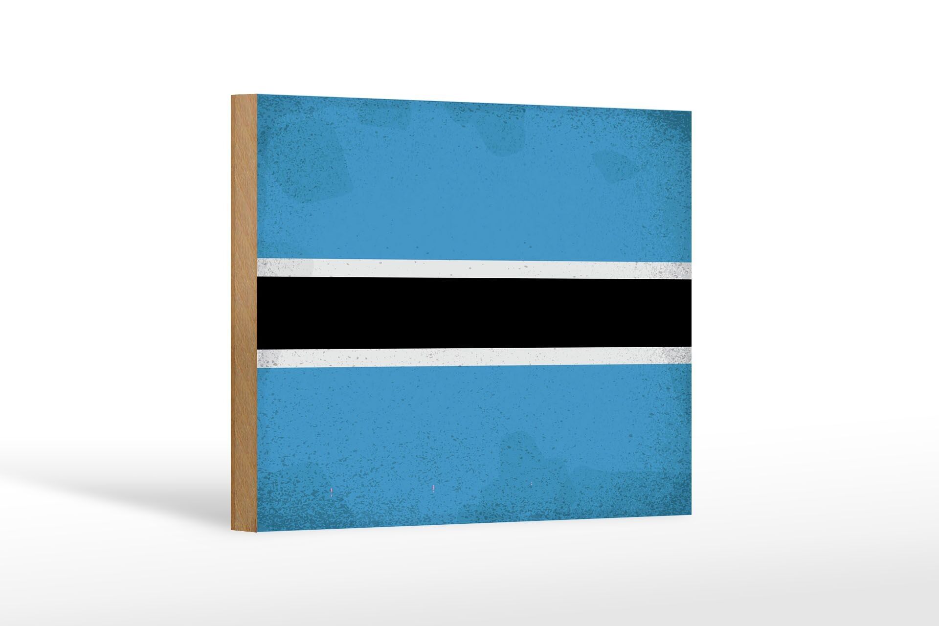 Wooden sign flag Botswana 18x12 cm Flag Botswana Vintage Decoration
