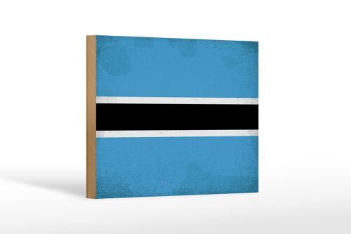 Holzschild Flagge Botswana 18x12 cm Flag Botsuana Vintage Dekoration