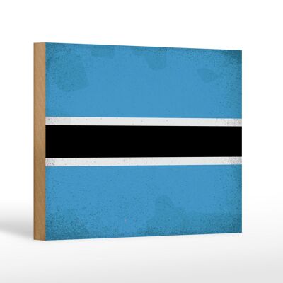 Holzschild Flagge Botswana 18x12 cm Flag Botsuana Vintage Dekoration