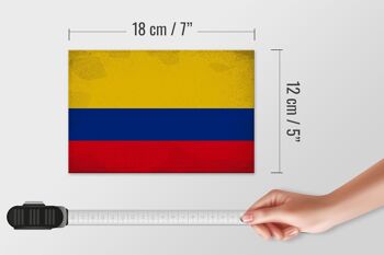Panneau en bois drapeau Colombie 18x12 cm Drapeau Colombie décoration vintage 4