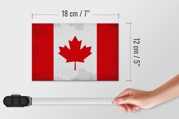 Panneau en bois drapeau Canada 18x12 cm Drapeau du Canada décoration vintage 4
