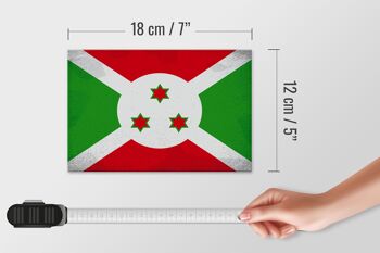 Panneau en bois drapeau Burundi 18x12 cm Drapeau du Burundi décoration vintage 4