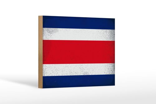 Holzschild Flagge Costa Rica 18x12 cm Costa Rica Vintage Dekoration