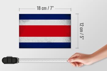 Panneau en bois drapeau Costa Rica 18x12 cm décoration vintage Costa Rica 4