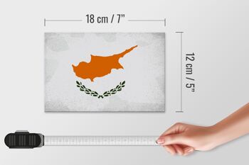 Panneau en bois drapeau Chypre 18x12 cm Drapeau de Chypre décoration vintage 4