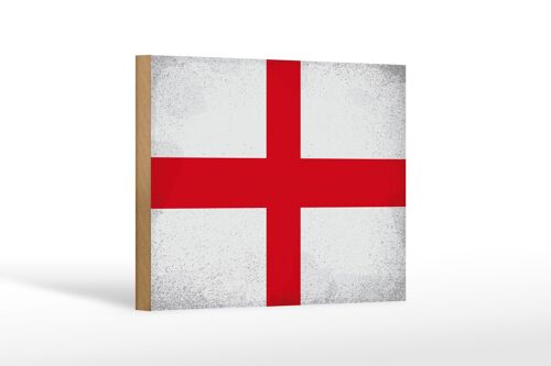 Holzschild Flagge England 18x12 cm Flag of England Vintage Dekoration