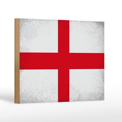 Letrero de madera bandera Inglaterra 18x12 cm Bandera de Inglaterra decoración vintage