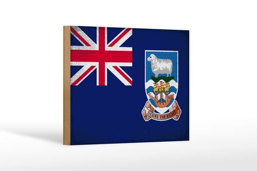 Holzschild Flagge Falklandinseln 18x12 cm Flag Vintage Dekoration