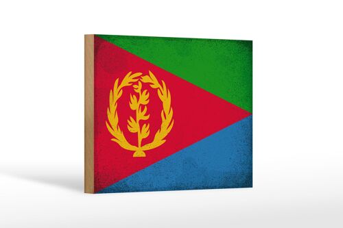 Holzschild Flagge Eritrea 18x12 cm Flag of Eritrea Vintage Dekoration