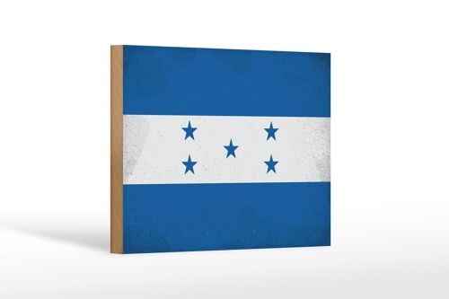 Holzschild Flagge Hondura 18x12cm Flag of Honduras Vintage Dekoration