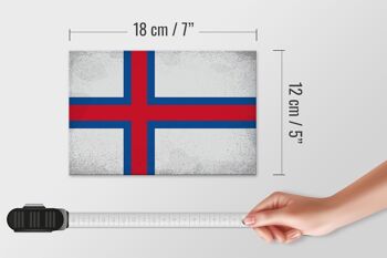 Panneau en bois drapeau des îles Féroé 18x12cm, drapeau des îles Féroé, signe de décoration vintage 4