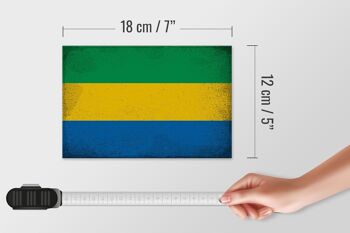 Panneau en bois drapeau Gabon 18x12 cm Drapeau du Gabon décoration vintage 4