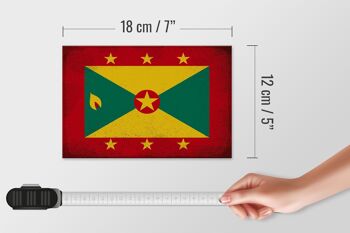 Panneau en bois drapeau Grenade 18x12 cm Drapeau de la Grenade décoration vintage 4