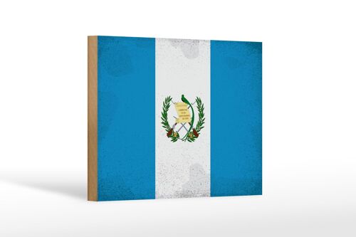 Holzschild Flagge Guatemala 18x12cm Flag Guatemala Vintage Dekoration