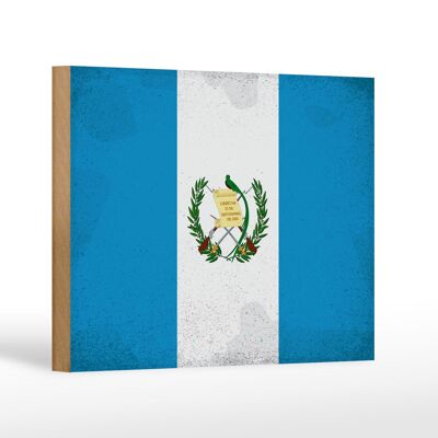 Holzschild Flagge Guatemala 18x12cm Flag Guatemala Vintage Dekoration