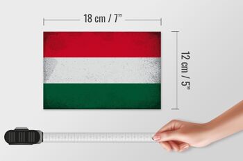 Panneau en bois drapeau Hongrie 18x12 cm Drapeau de la Hongrie décoration vintage 4