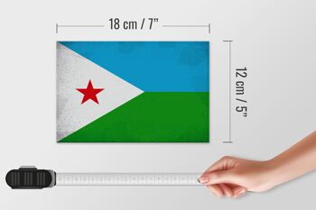 Panneau en bois drapeau Djibouti 18x12 cm Drapeau Djibouti décoration vintage 4