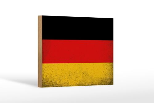 Holzschild Flagge Deutschland 18x12cm Flag Germany Vintage Dekoration