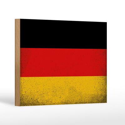 Letrero de madera bandera Alemania 18x12cm Bandera Alemania decoración vintage