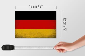 Panneau en bois drapeau Allemagne 18x12cm Drapeau Allemagne décoration vintage 4