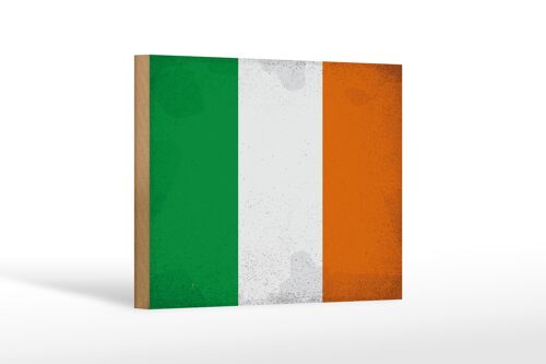 Holzschild Flagge Irland 18x12 cm Flag of Ireland Vintage Dekoration