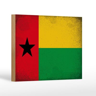 Holzschild Flagge Guinea-Bissau 18x12 cm Guinea Vintage Dekoration