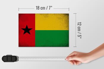 Panneau en bois drapeau Guinée-Bissau 18x12 cm décoration vintage Guinée 4
