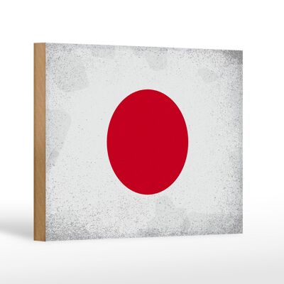 Holzschild Flagge Japan 18x12 cm Flag of Japan Vintage Dekoration