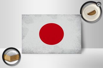Panneau en bois drapeau Japon 18x12 cm Drapeau du Japon décoration vintage 2
