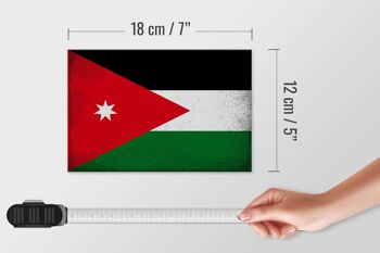 Panneau en bois drapeau Jordanie 18x12cm Drapeau de Jordanie décoration vintage 4