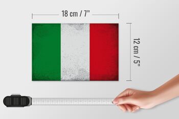 Panneau en bois drapeau Italie 18x12 cm Drapeau de l'Italie décoration vintage 4