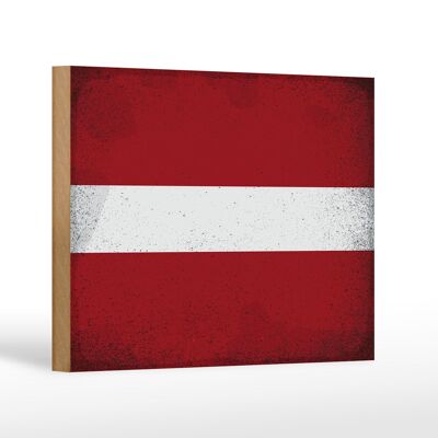 Letrero de madera bandera Letonia 18x12 cm Bandera de Letonia decoración vintage