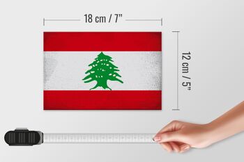 Panneau en bois drapeau Liban 18x12 cm Drapeau du Liban décoration vintage 4