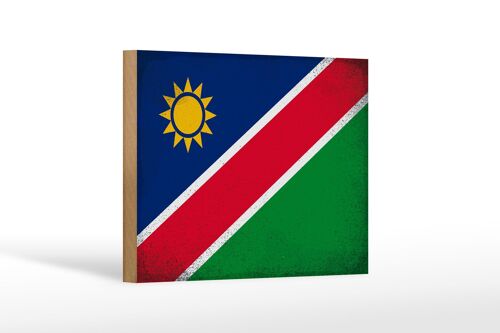 Holzschild Flagge Namibia 18x12 cm Flag of Namibia Vintage Dekoration